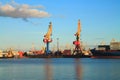 Portal cranes in the Kaliningrad seaport
